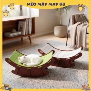 Alternative view of Giường Bập Bênh Bằng Vải Nỉ Lắp Ráp Cao Cấp - Ghế Bập Bênh Thú Cưng Thư Giãn, Ổ Nằm Cho Chó Mèo