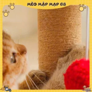 Alternative view of Cây Cào Móng Cho Mèo Hình Núi Tuyết Cây Thông Có Bóng Treo - Trụ Cào Móng Đồ Chơi Cho Chó Mèo Mèo Mập Mạp