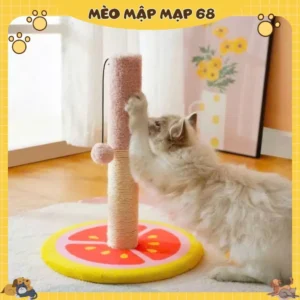 Alternative view of Trụ Cào Móng Cho Mèo Hình Hoa Quả Đáng Yêu - Cây Cào Móng Mini Sợi Đay Tự Nhiên Có Bóng Treo Decor Phòng Mèo Mập Mạp 68
