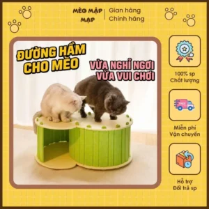 Đồ Chơi Đường Hầm Cho Mèo Hình Chữ S Bằng Dạ Nỉ Cao Cấp - Nhà Cây Ổ Nằm Cho Mèo Vừa Bò Trườn Vừa Nằm Nghỉ