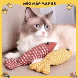 Alternative view of Thú bông catnip cho chó mèo, cá nhồi cỏ mèo, gấu bông hình cá cho mèo