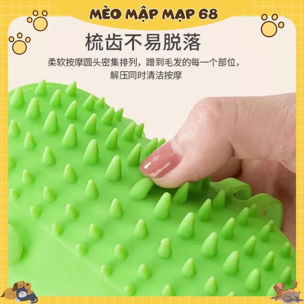 Bàn Chải Gắn Tường Cho Mèo – Dụng Cụ Gãi Lưng & Massage Tự Động - Ảnh 4