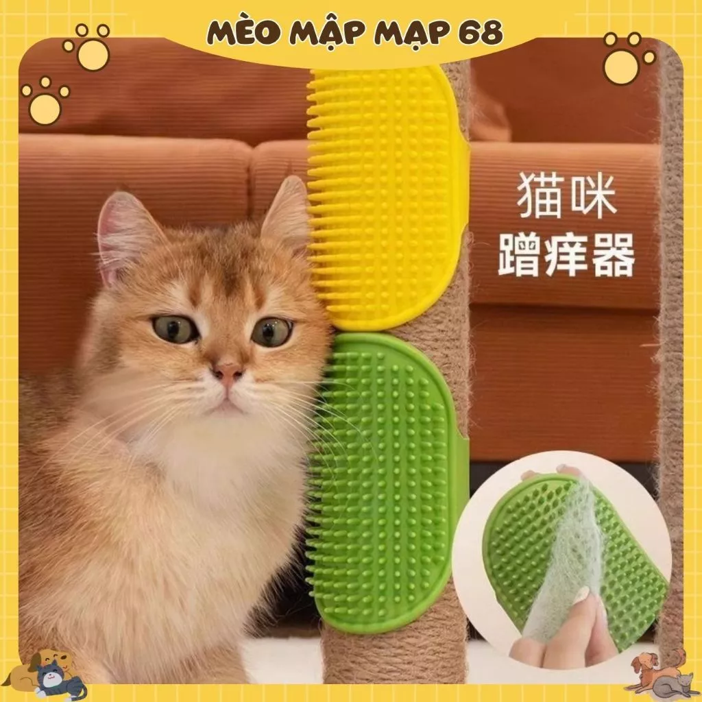 Bàn Chải Gắn Tường Cho Mèo – Dụng Cụ Gãi Lưng & Massage Tự Động - Ảnh 2
