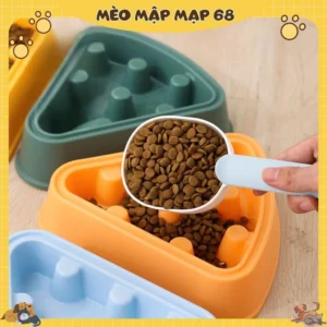 Alternative view of Bát Tam Giác Thức Ăn Cho Thú Cưng (CHÓ, MÈO), Huấn Luyện Tính Kiên Trì Cho Các Bé
