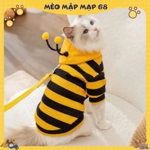 Alternative view of Áo Hóa Trang Ong Cho Mèo – Áo Ong Vàng Có Mũ, Trang Phục Cosplay Thú Cưng